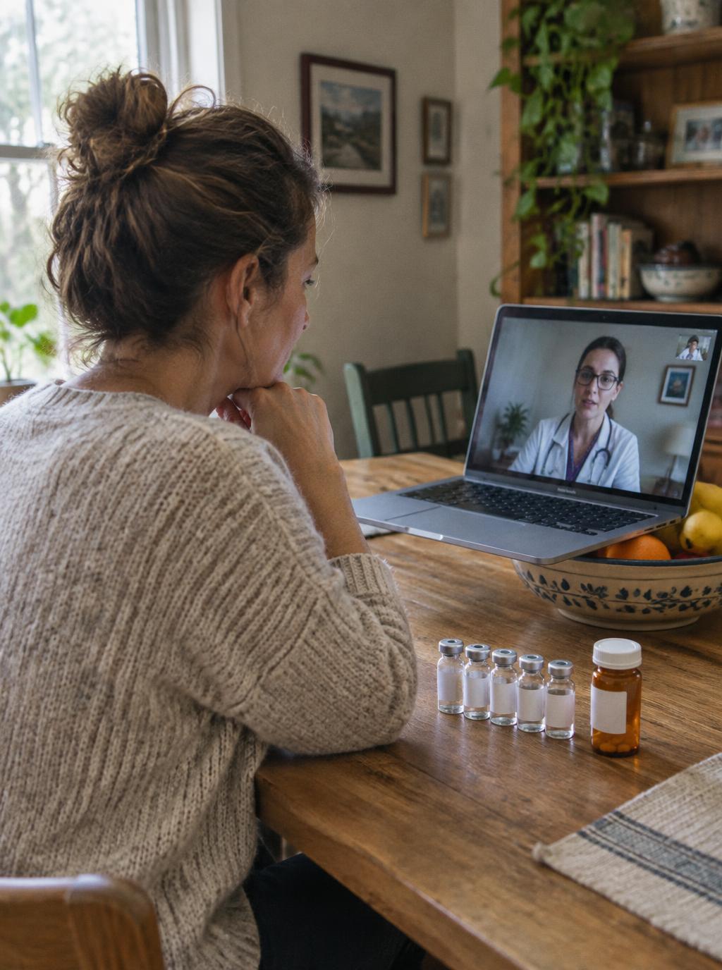Patient during an online consultation at home